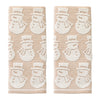 Snowman Jacquard 2-Piece Hand Towel Set, Tan