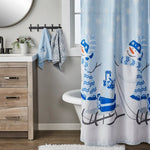 Snowman Sled 2-Piece Hand Towel Set, Light Blue