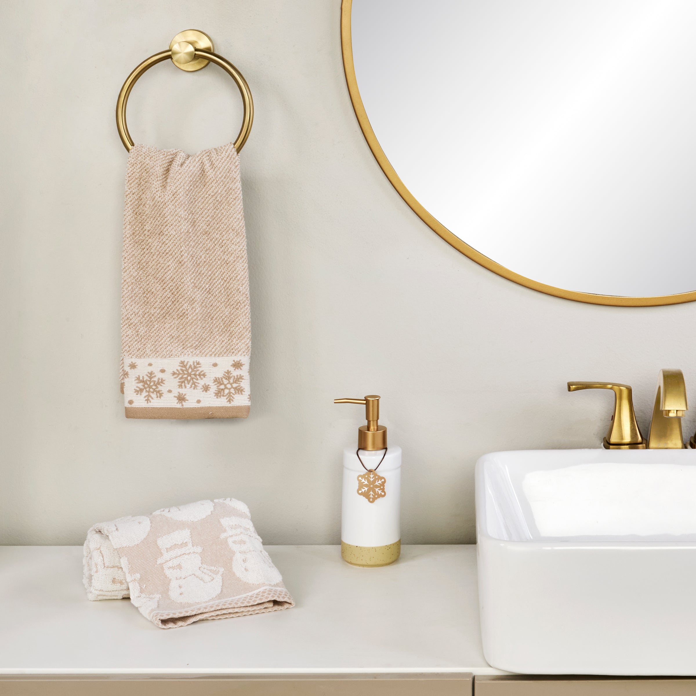 Seasonal Charm 5-Piece Soap Dispenser Set, White