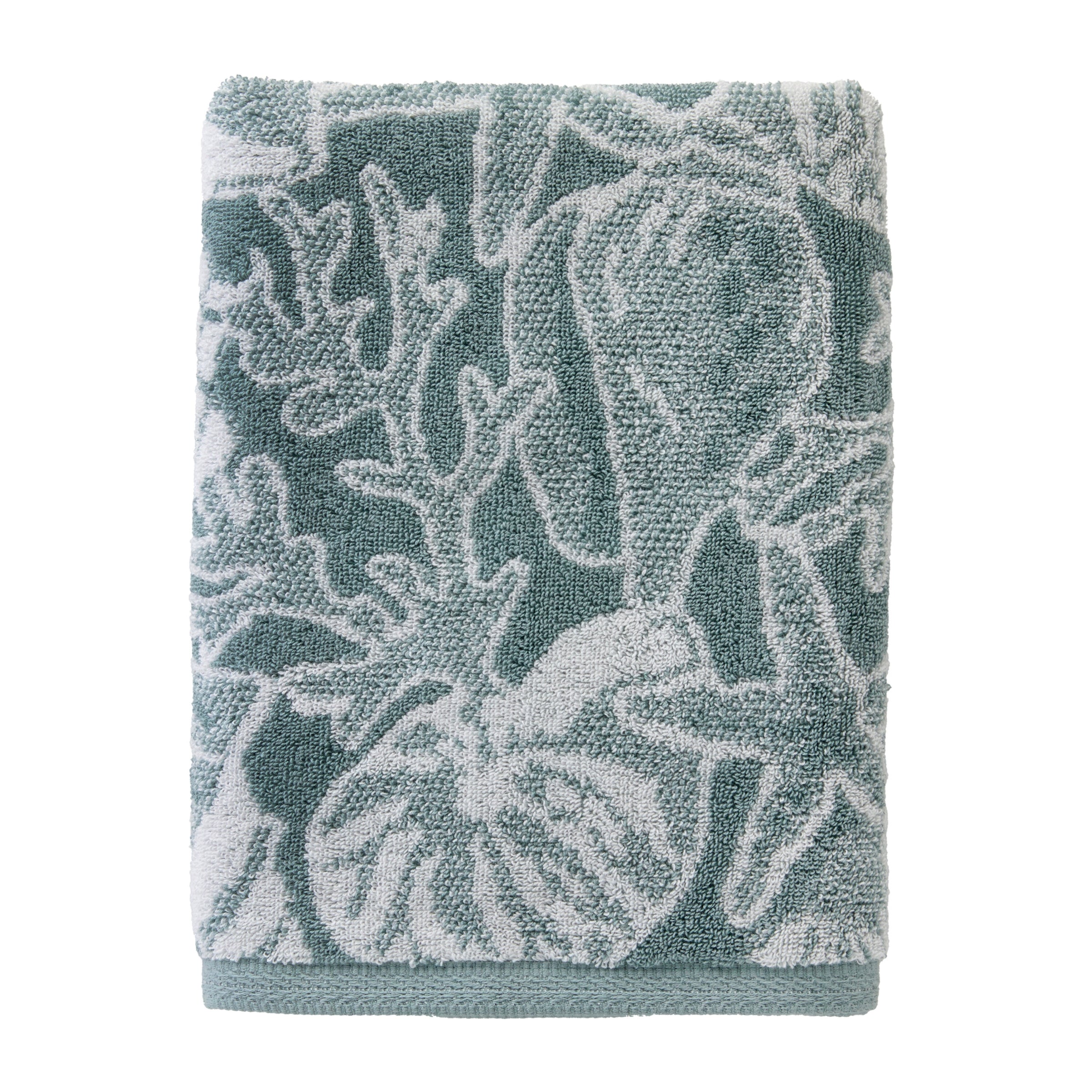 South Seas Shell Jacquard Bath Towel, Teal
