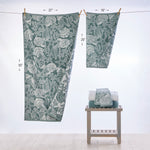 South Seas Shell Jacquard 2-Piece Hand Towel Set, Teal