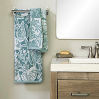South Seas Shell Jacquard Bath Towel, Teal