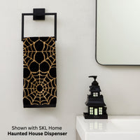 Spider Web Jacquard 2-Piece Hand Towel Set, Black/Gold
