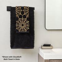 Spider Web Jacquard 2-Piece Hand Towel Set, Black/Gold