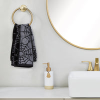 Spider Web Jacquard 2-Piece Hand Towel Set, Black