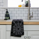 Spider Web Jacquard 2-Piece Hand Towel Set, Black