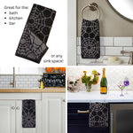 Spider Web Jacquard 2-Piece Hand Towel Set, Black