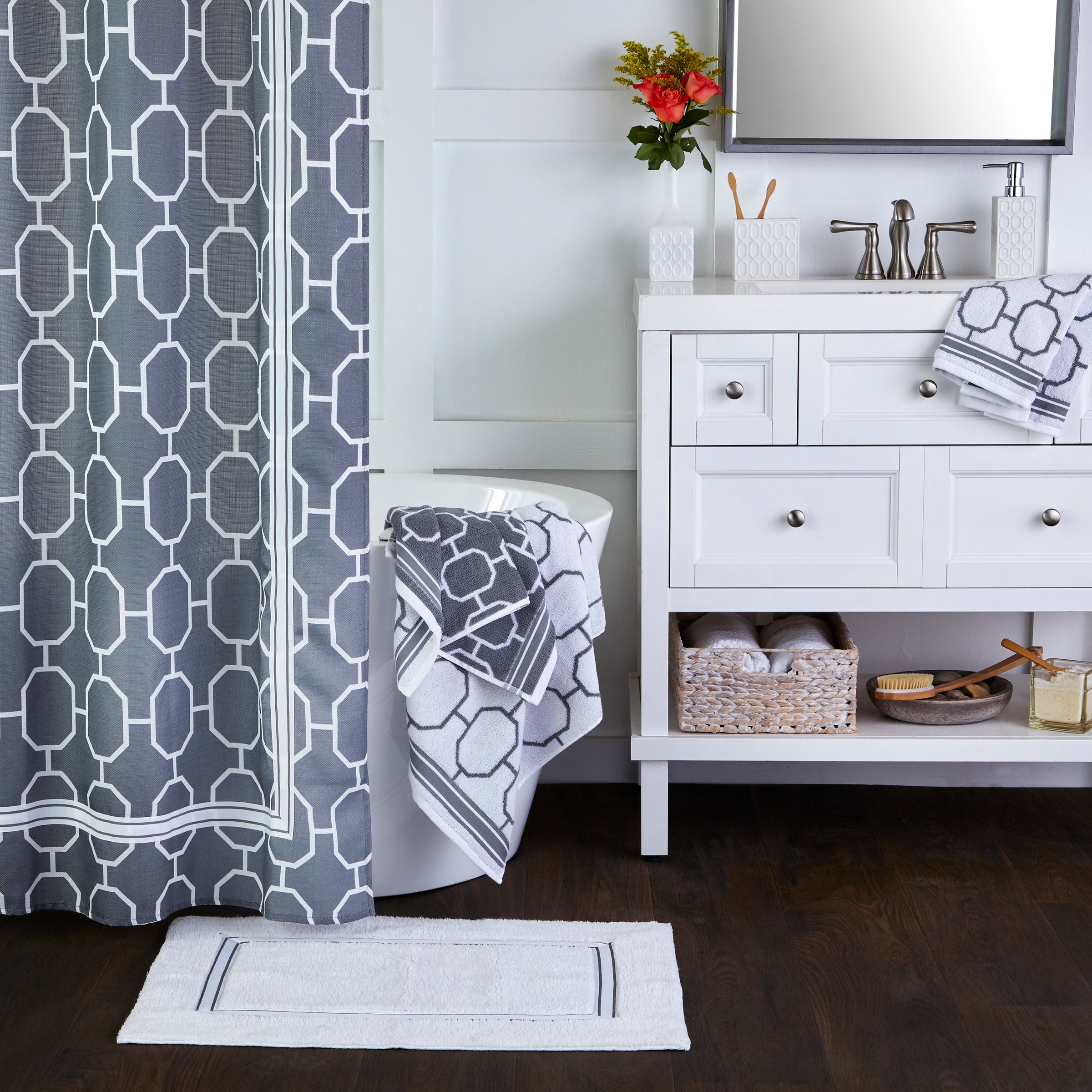 Vern Yip by SKL Home Lithgow Fabric Shower Curtain, Gray