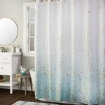 Splatter Fabric Shower Curtain, Aqua