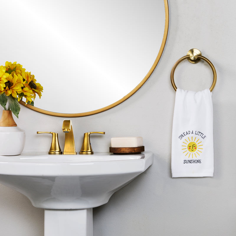 Spread Sunshine 2-Piece Hand Towel Set, White