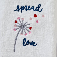 Spread Love 2-Piece Hand Towel Set, White