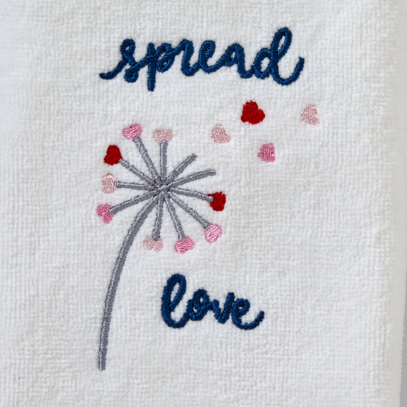 Spread Love 2-Piece Hand Towel Set, White