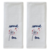 Spread Love 2-Piece Hand Towel Set, White