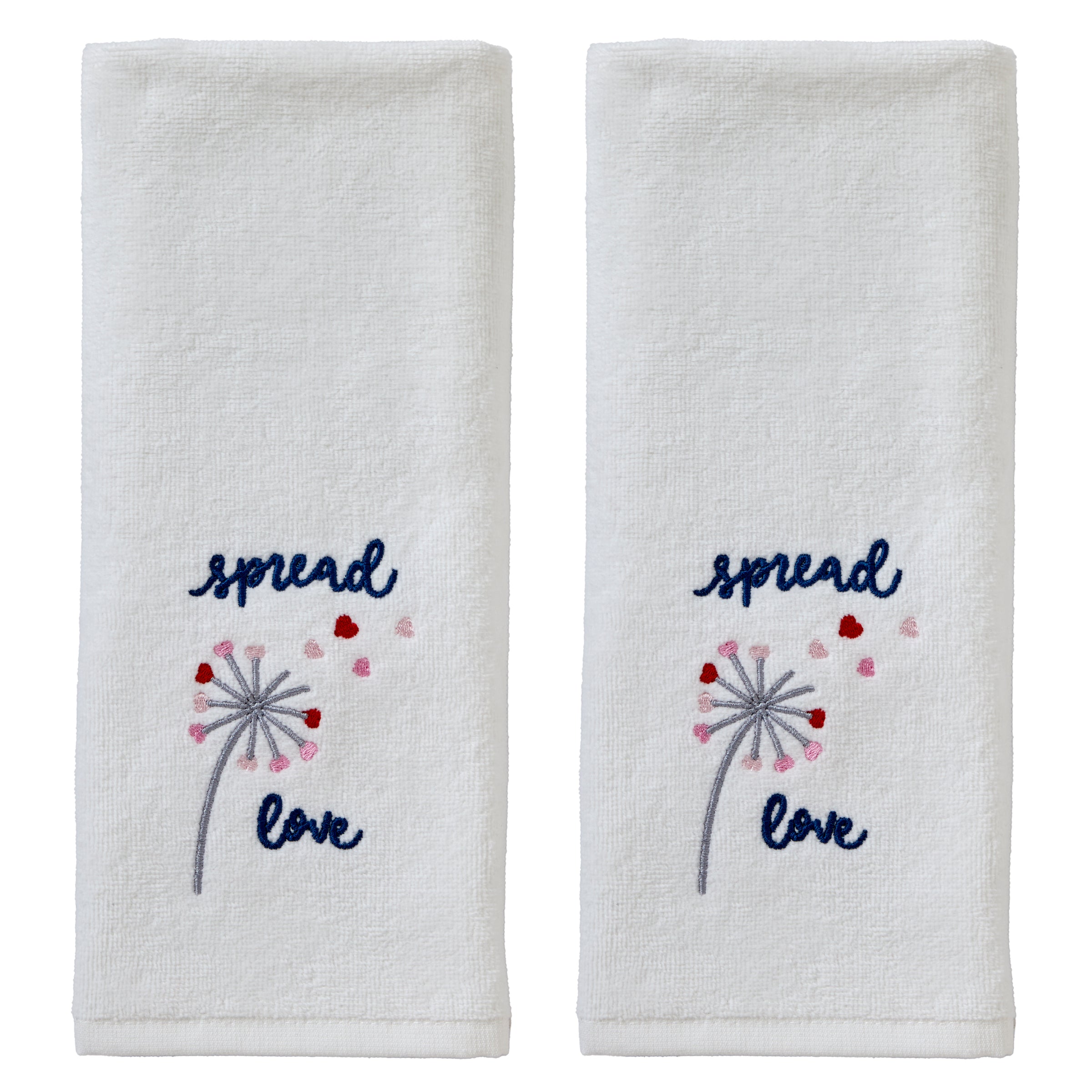 Spread Love 2-Piece Hand Towel Set, White