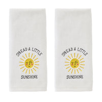 Spread Sunshine 2-Piece Hand Towel Set, White