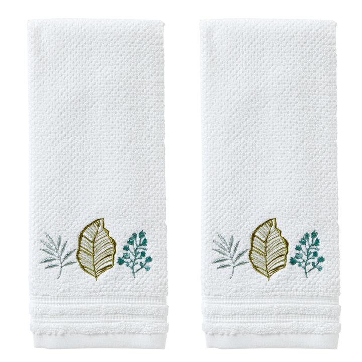 Sprouted Palm 2 Piece Hand Towel Set White Multi SKL Home