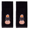Stacked Pumpkins 2-Piece Hand Towel Set, Black