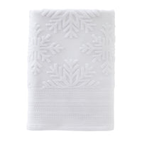 Subtle Snowflakes Jacquard Bath Towel, White
