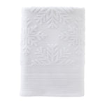 Subtle Snowflakes Jacquard Bath Towel, White