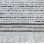 Subtle Stripe Turkish Cotton Bath Towel, White/Gray