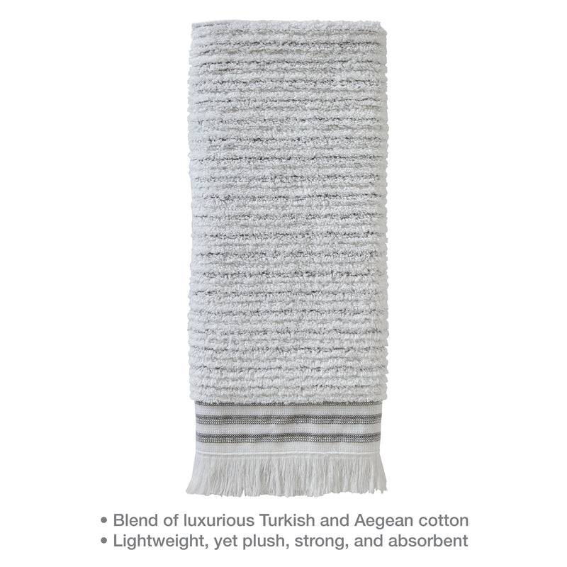 Subtle Stripe Turkish Cotton Bath Towel, White Multi