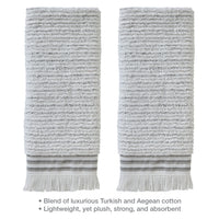 Subtle Stripe Turkish Cotton Bath Towel, White Multi