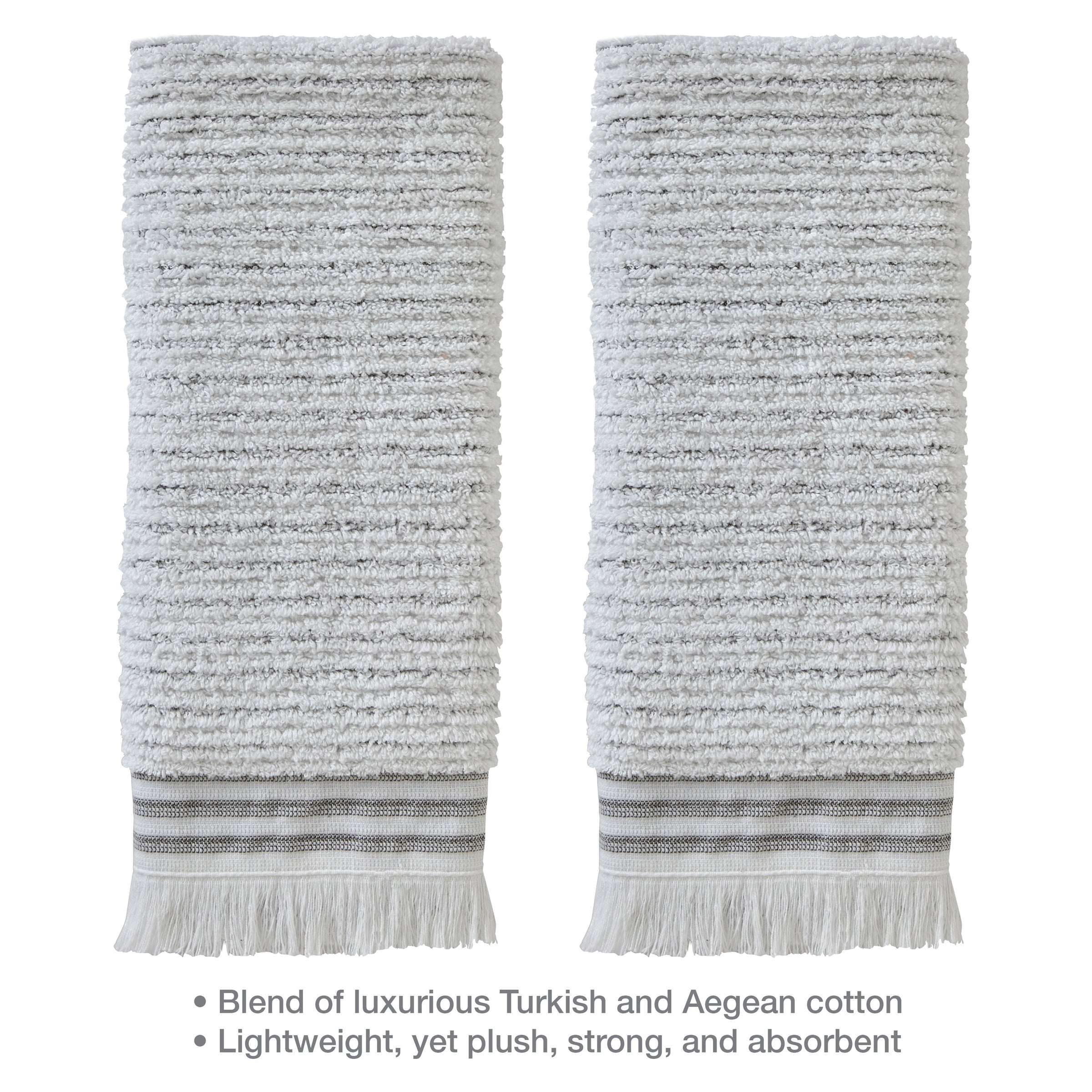 Subtle Stripe Turkish Cotton Bath Towel, White Multi