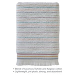 Subtle Stripe Turkish Cotton Bath Towel, White Multi