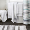 Subtle Stripe Turkish Cotton Bath Towel, White Multi