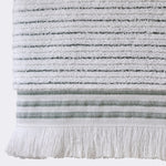 Subtle Stripe Turkish Cotton Bath Towel, White Multi