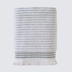 Subtle Stripe Turkish Cotton Bath Towel, White Multi