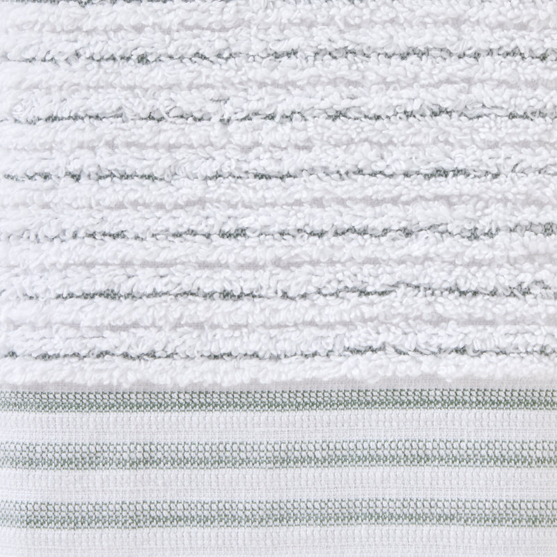 Subtle Stripe Turkish Cotton Bath Towel, White Multi