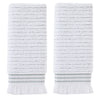 Subtle Stripe 2-Piece Turkish Cotton Hand Towel Set, White/Gray
