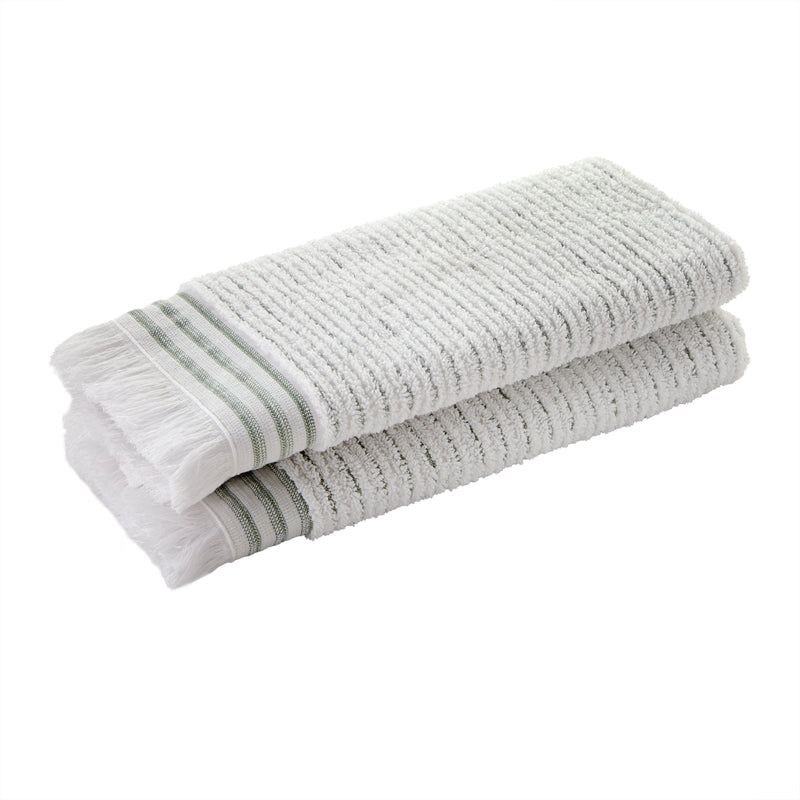 Subtle Stripe Turkish Cotton Bath Towel, White Multi