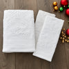 Subtle Snowflakes 2-Piece Hand Towel Set, White