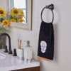 Sugar Skull 2-Piece Hand Towel Set, Black