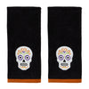 Sugar Skull 2-Piece Hand Towel Set, Black