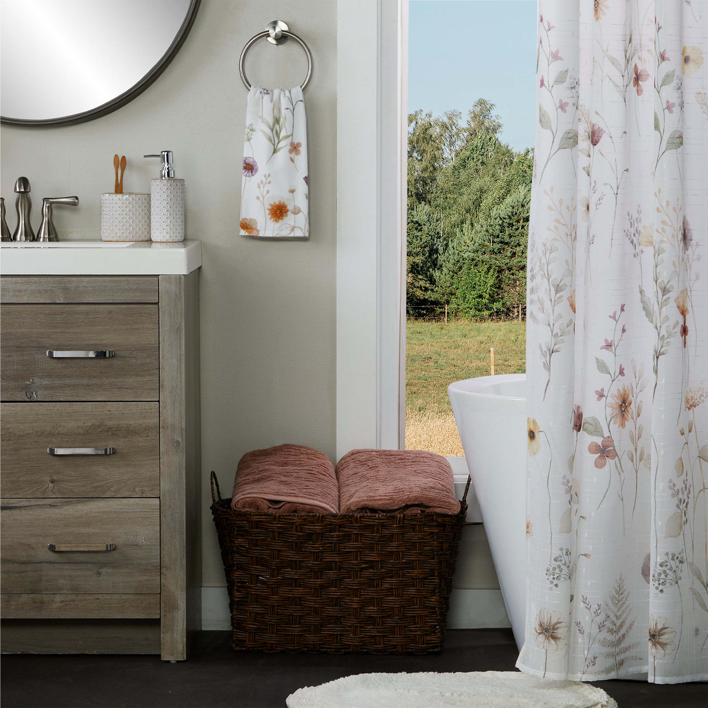 Somerset 2-Piece Hand Towel Set, White/Multi