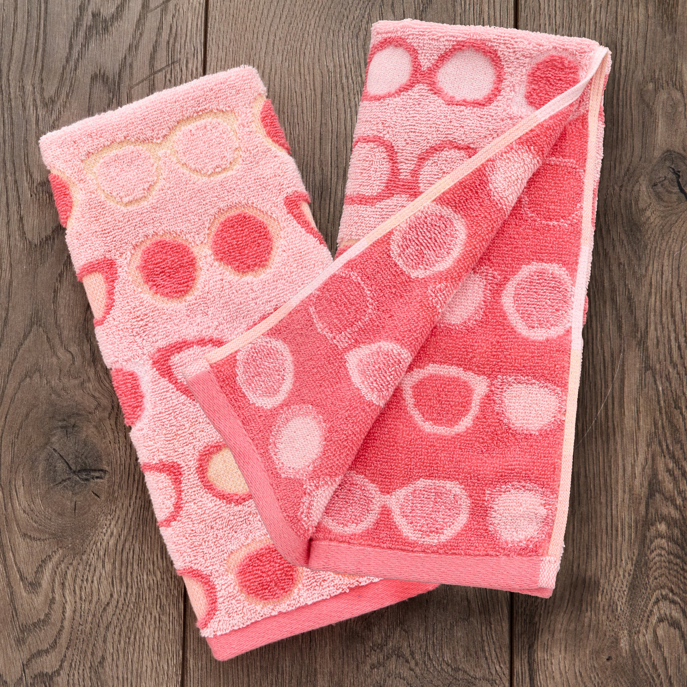 Summer Shades Reversible Jacquard 2-Piece Hand Towel Set, Blush