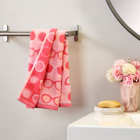 Summer Shades Reversible Jacquard 2-Piece Hand Towel Set, Blush
