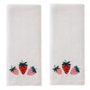 Summer Strawberries 2-Piece Hand Towel Set, White