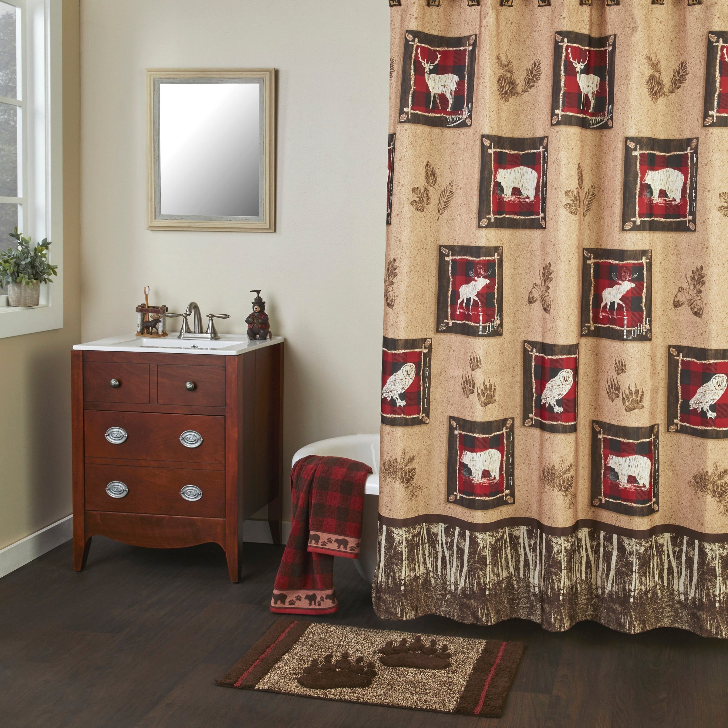 Sundance Fabric Shower Curtain, Brown/Multi