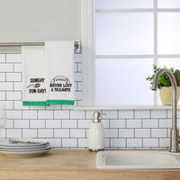 Sunday Fun Day 2-Piece Hand Towel Set, White