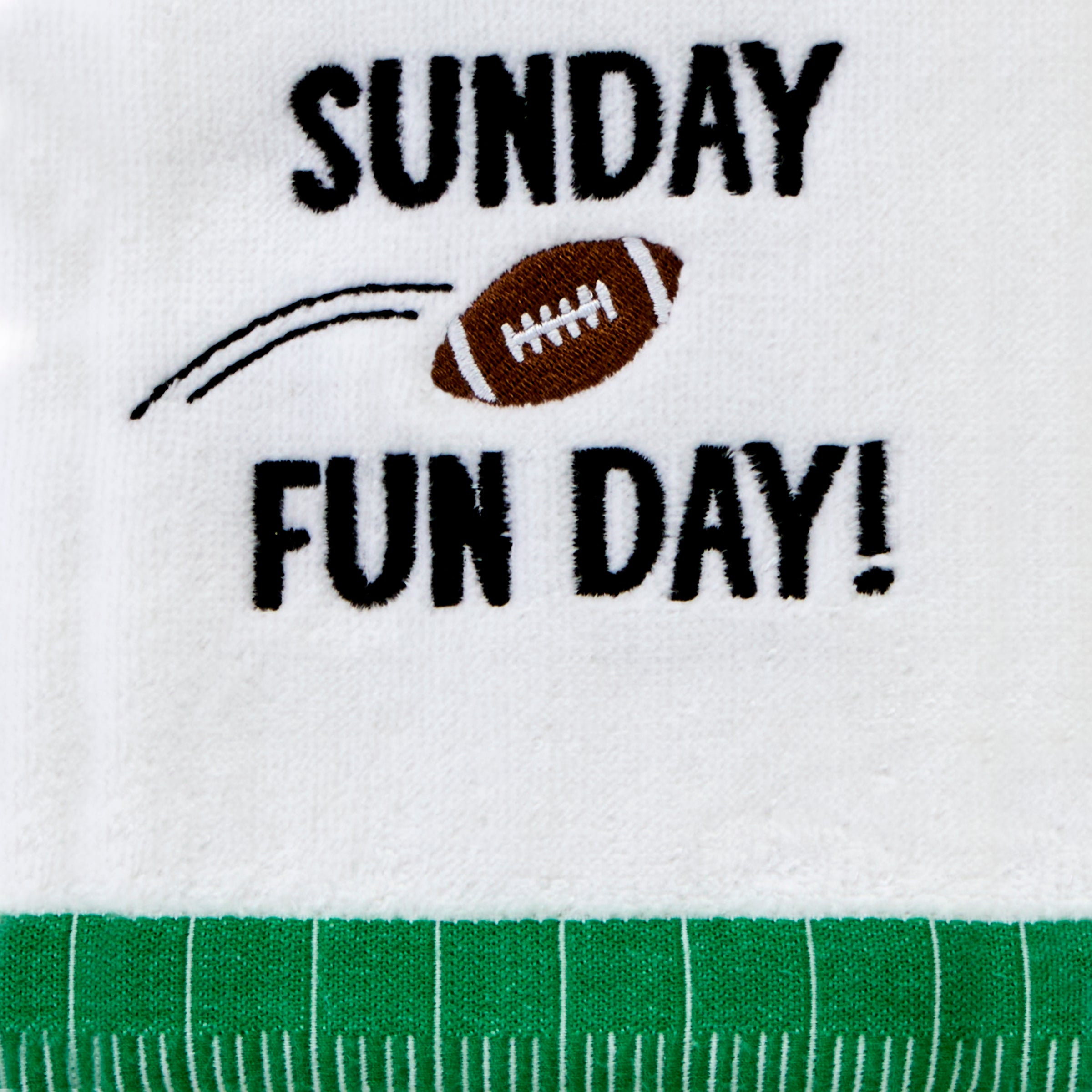 Sunday Fun Day 2-Piece Hand Towel Set, White