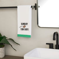 Sunday Fun Day 2-Piece Hand Towel Set, White
