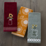 Sunflower Jacquard 2-Piece Hand Towel Set, Yellow