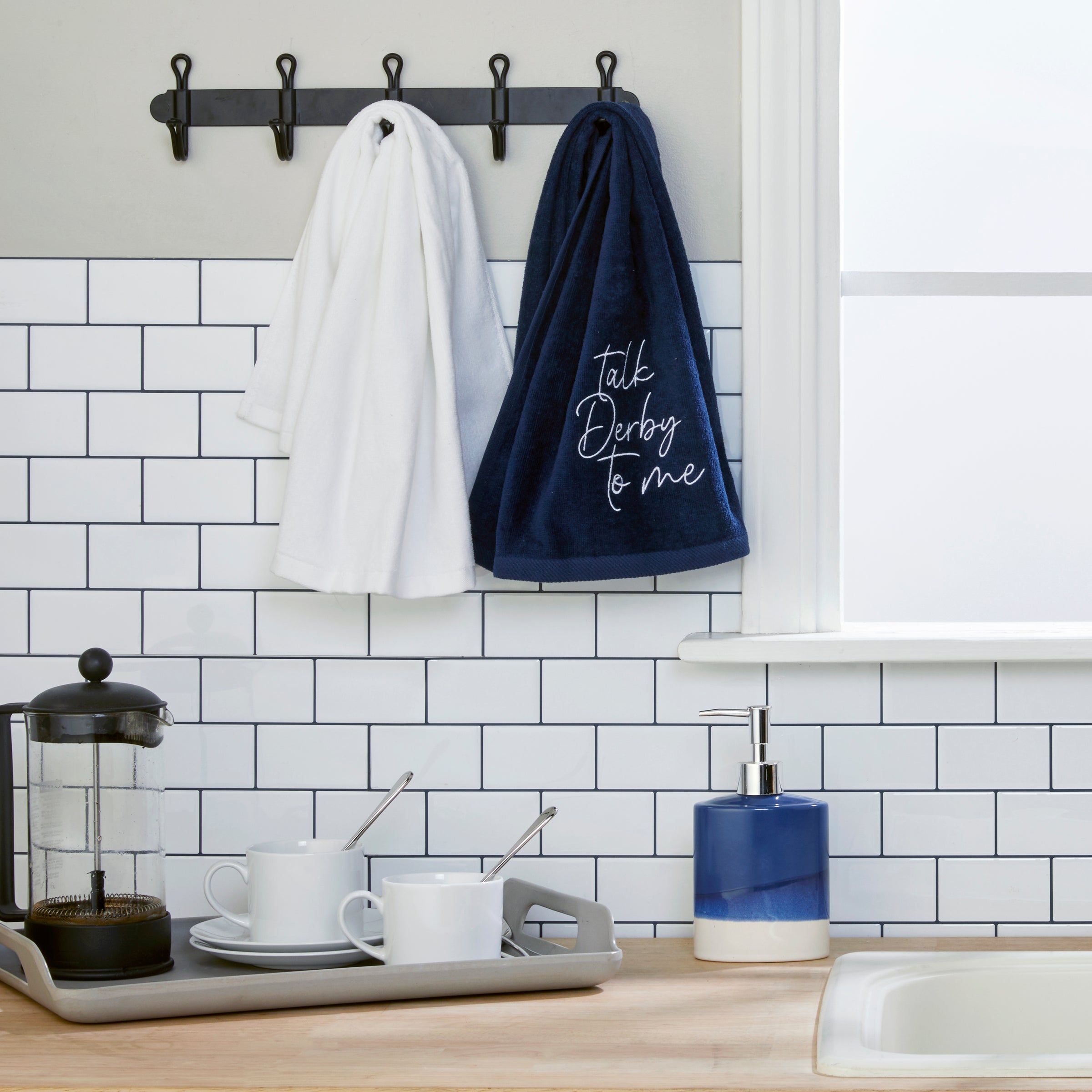 Talk Derby To Me 2-Piece Hand Towel Set, Navy