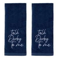 Talk Derby To Me 2-Piece Hand Towel Set, Navy