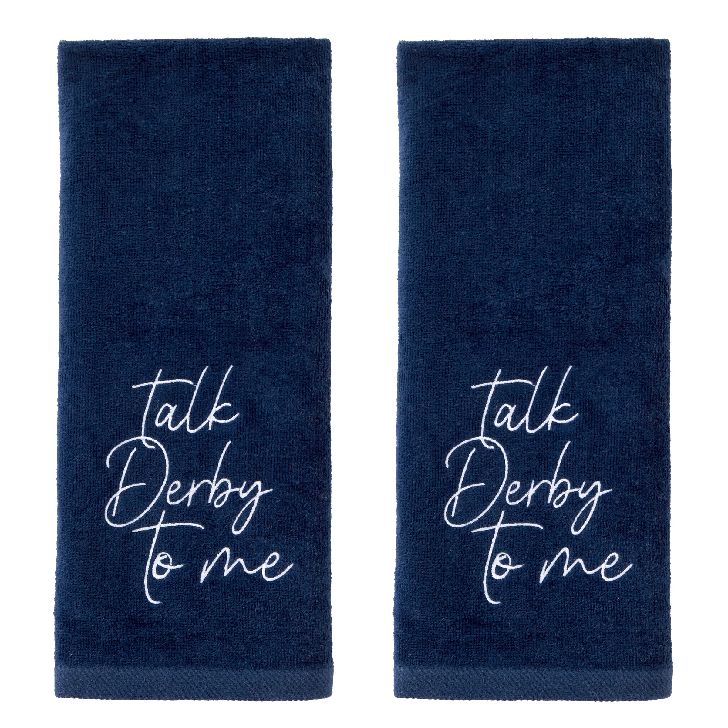 Talk Derby To Me 2-Piece Hand Towel Set, Navy