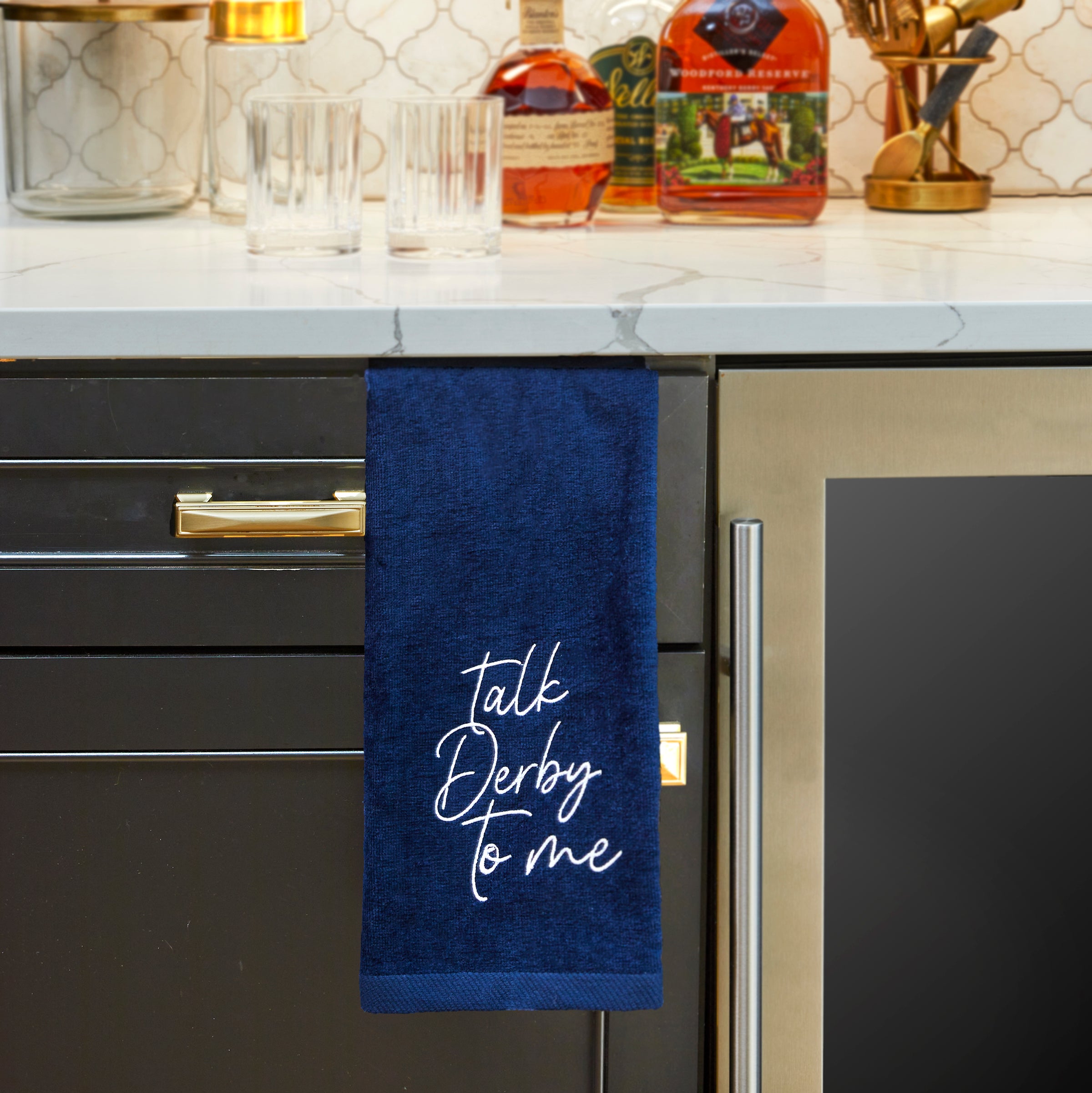 Talk Derby To Me 2-Piece Hand Towel Set, Navy